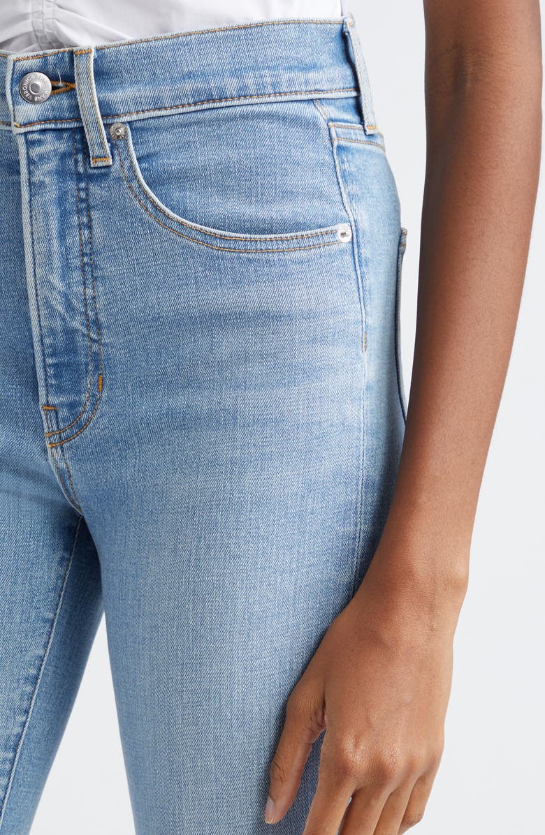 Veronica Beard Carolina High Waist Raw Hem Skinny Ankle Flare Jeans, Alternate, color,
