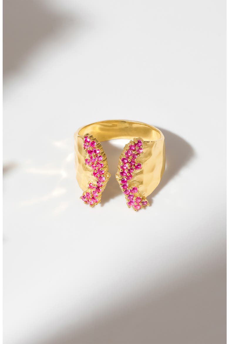 Lab Created Ruby Open Ring, Alternate, color, PINK