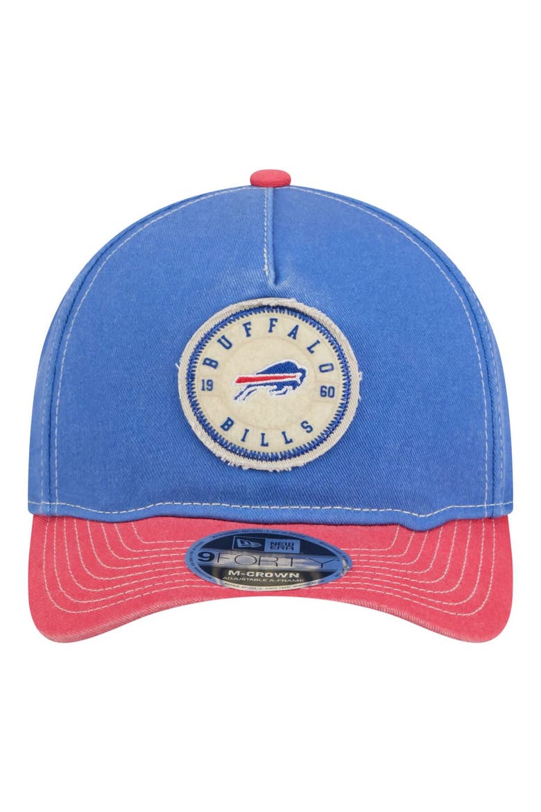 Men's New Era  Royal/Red Buffalo Bills 9FORTY Felt A-Frame Adjustable Hat, Alternate, color, Royal