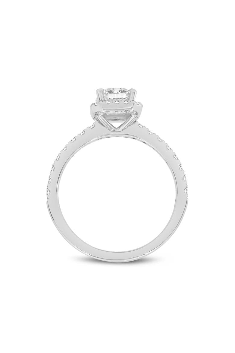 Ivey 14K White Gold Emerald Cut Lab Grown Diamond Halo Engagement Ring - 1.75 ctw, Alternate, color, 14K White Gold