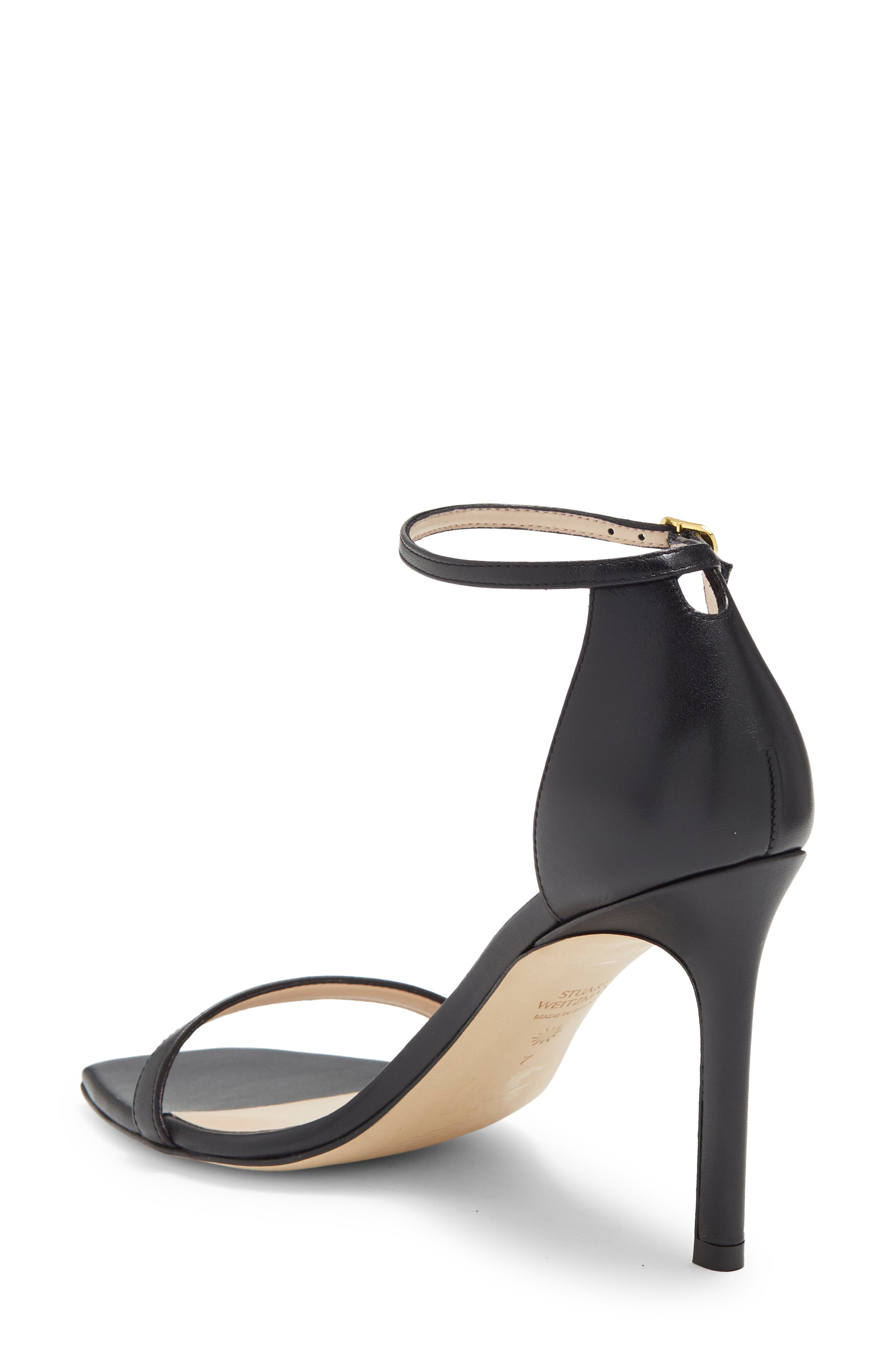 Stuart Weitzman Amelina Heeled Sandal, Alternate, color, Black
