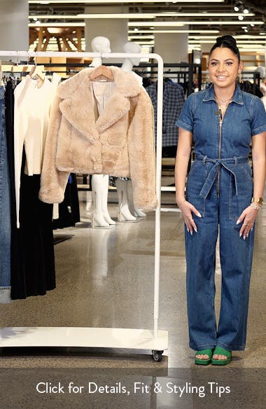BLANKNYC Crop Faux Fur Jacket | Nordstrom