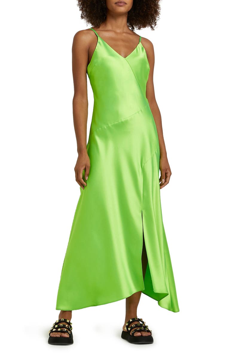 River Island Asymmetric Hem Slipdress, Main, color,