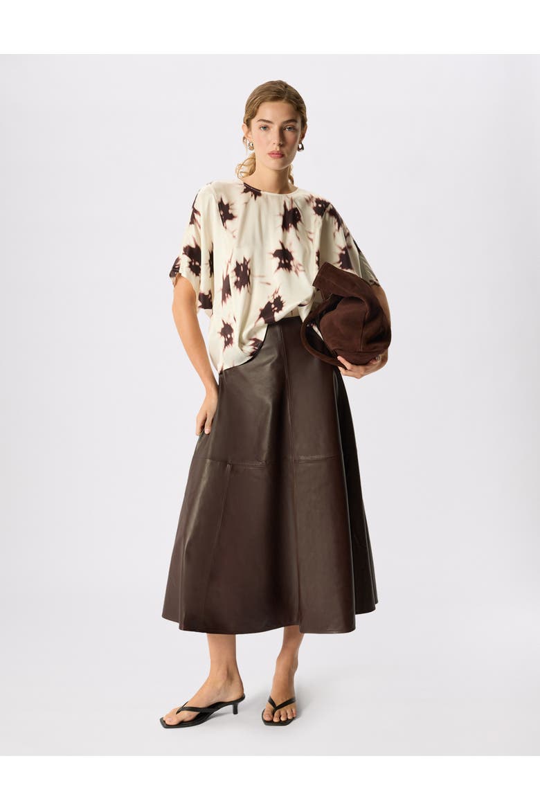 Shadow Floral Viscose Blouse, Alternate, color, Ivory/Multi