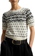 Polo Ralph Lauren Fair Isle Short Sleeve Wool Blend Sweater