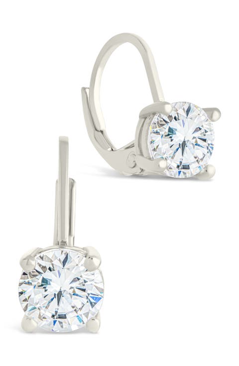 Round-Cut Cubic Zirconia Hoop Earrings