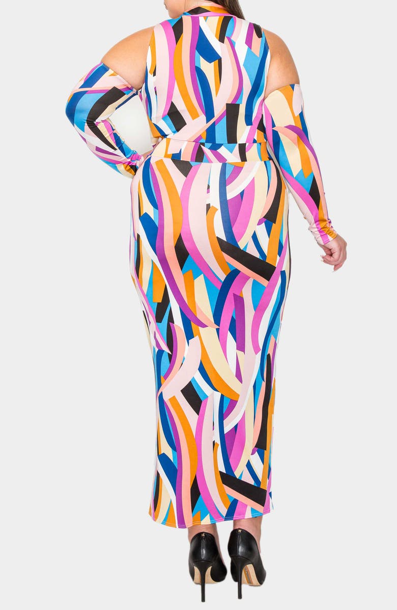 L I V D Electra Ribbon Cold Shoulder Body-Con Dress, Alternate, color, 