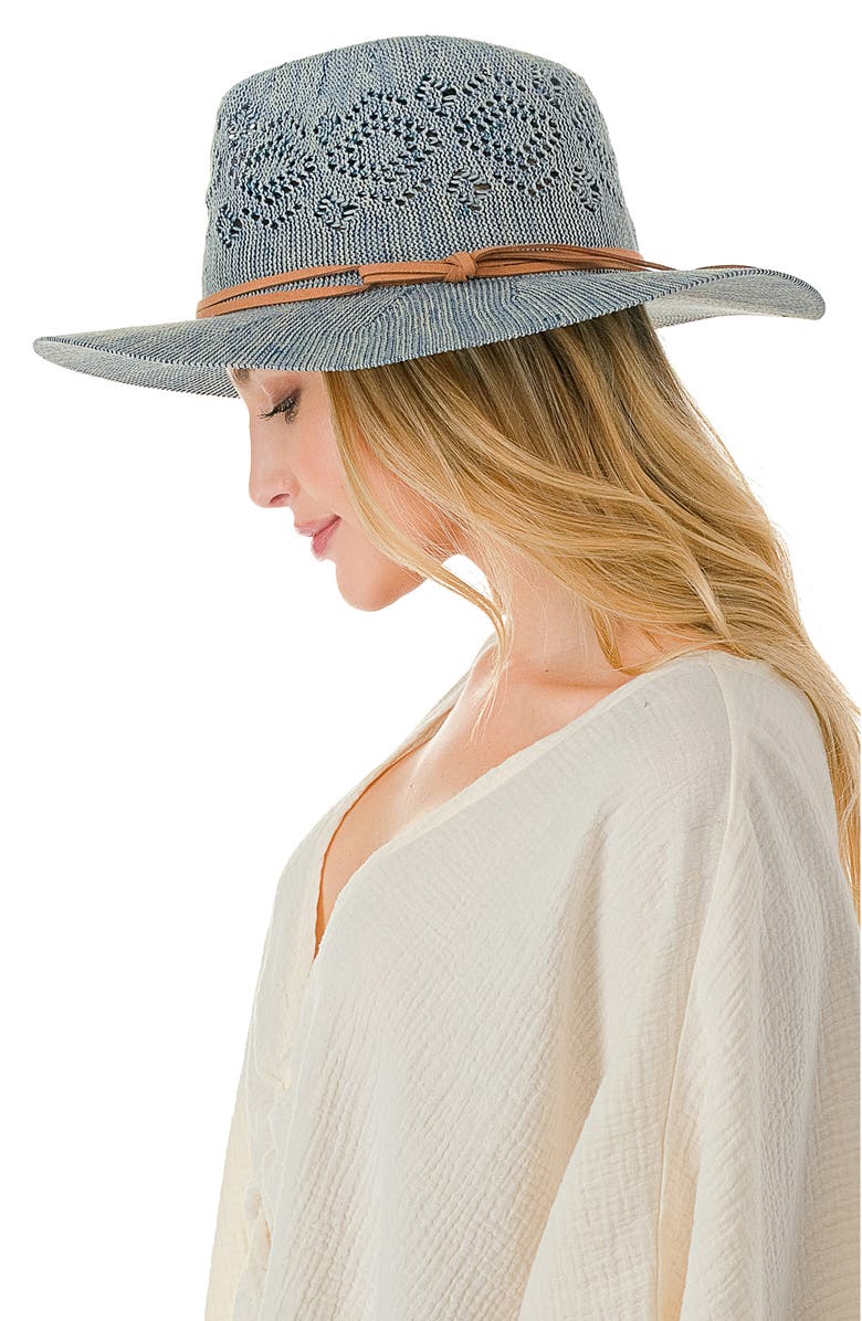 MARCUS ADLER Open Knit Wide Brim Panama Hat, Alternate, color, 