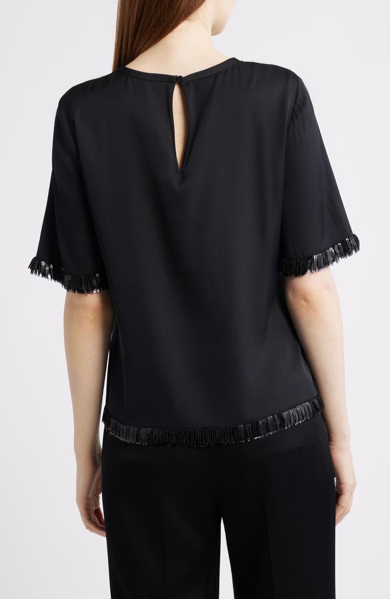 KOBI HALPERIN Leo Sequin Stretch Silk Top, Alternate, color, Black