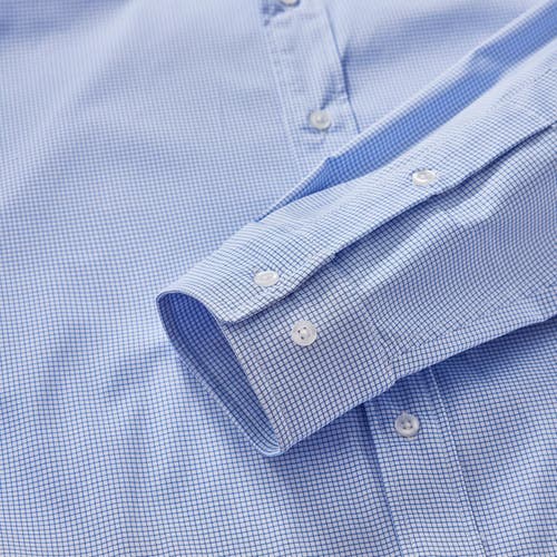 Regent Row Big And Tall Stanton Shirt Long Sleeve Button Down In White-blue-mini-check