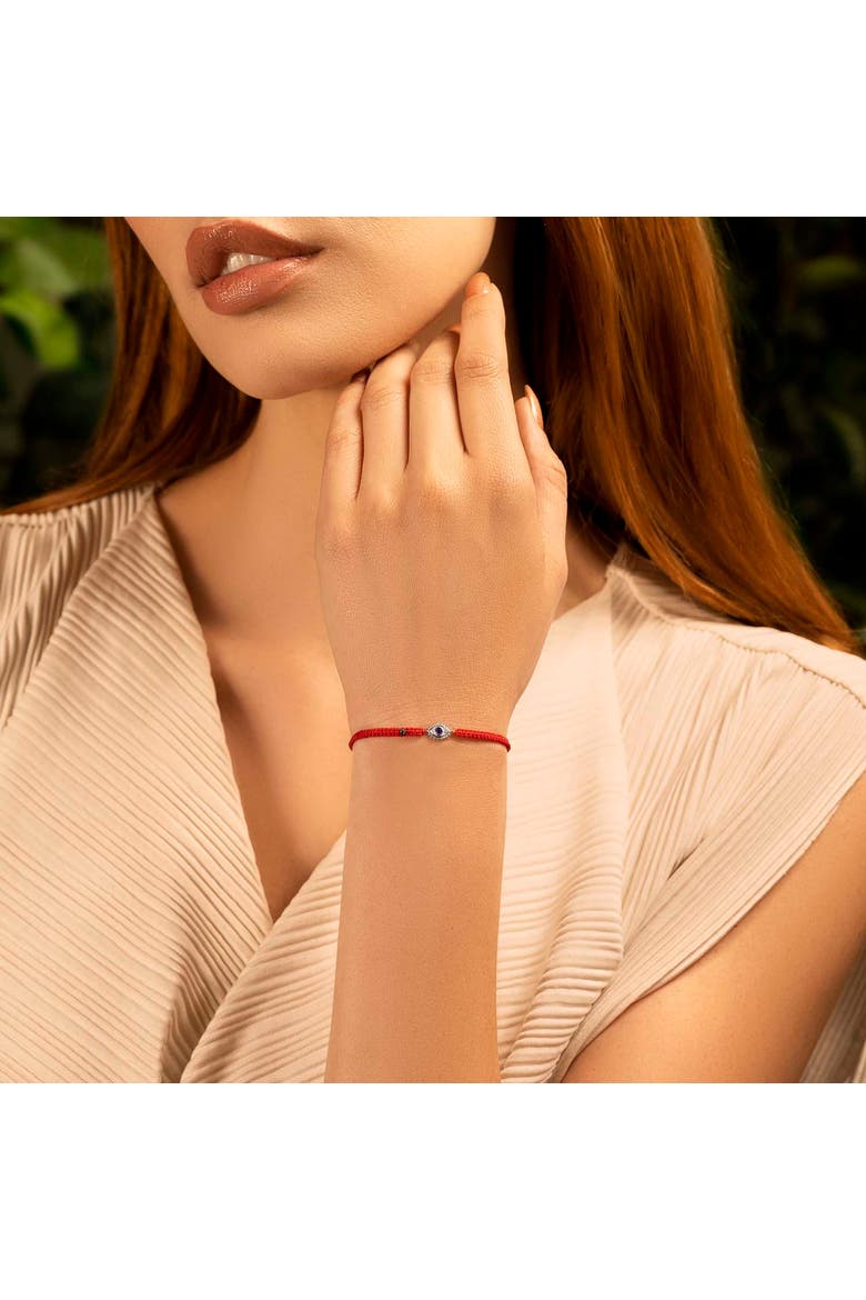 Amethyst Evil Eye Women's Red String Bracelet in Sterling Silver - Soothing Protection, Alternate, color, Red/Silver