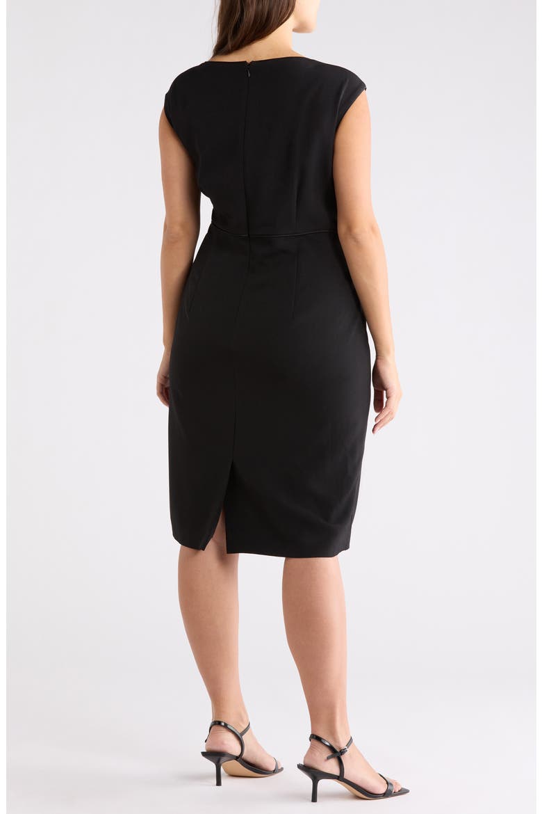 Piping Sleeveless Sheath Dress, Alternate, color, BLACK