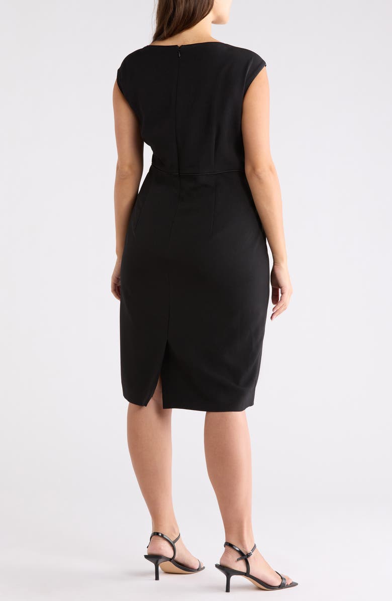 KASPER Piping Sleeveless Sheath Dress, Alternate, color, Black