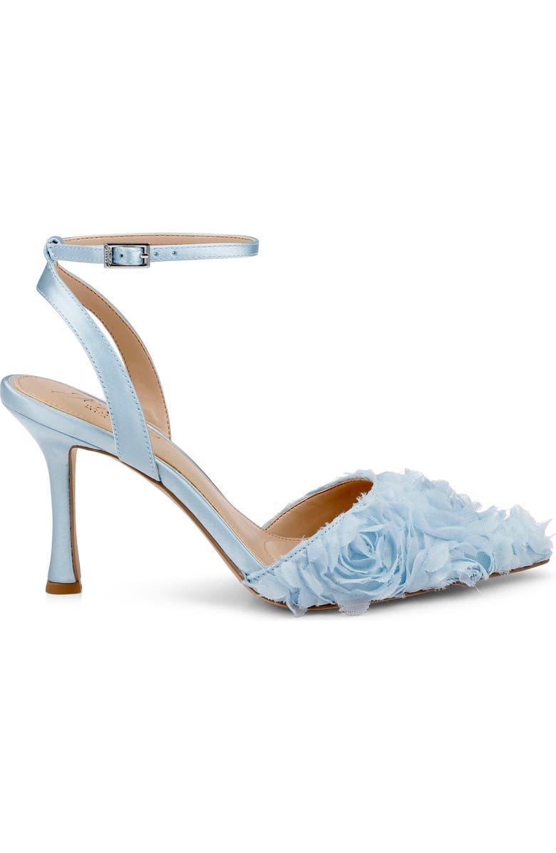 Jewel Badgley Mischka Shannon Pointed Toe Ankle Strap Pump, Alternate, color, Sky Blue