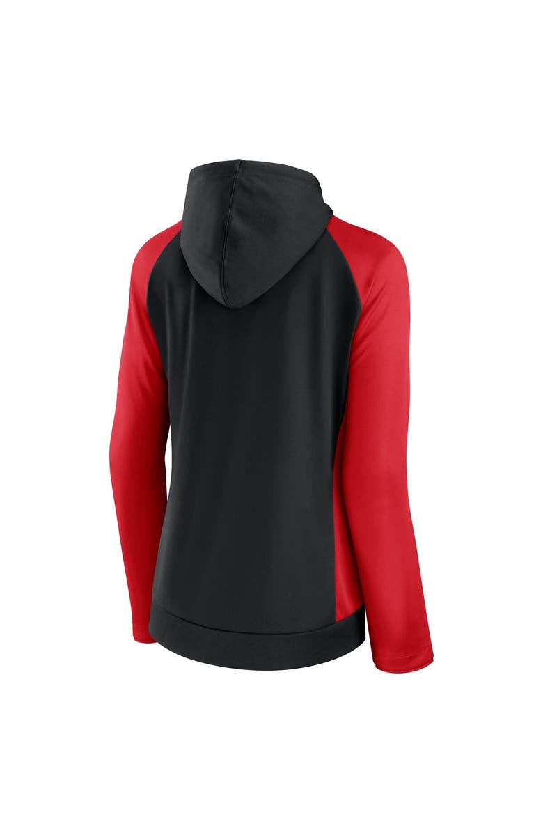 FANATICS Women's Fanatics Black/Red D.C. United Iconic Raglan Full-Zip Hoodie, Alternate, color, Black