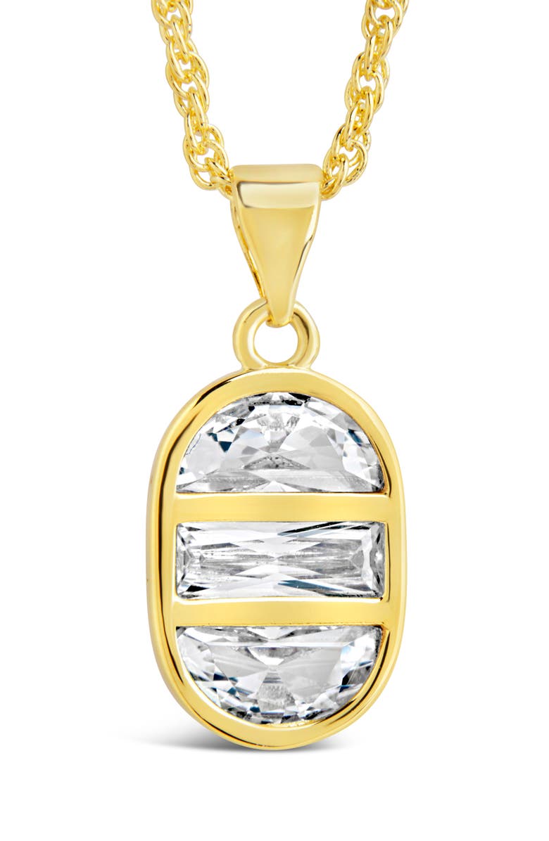 Sterling Forever Soraya Cubic Zirconia Pendant Necklace, Alternate, color, Gold