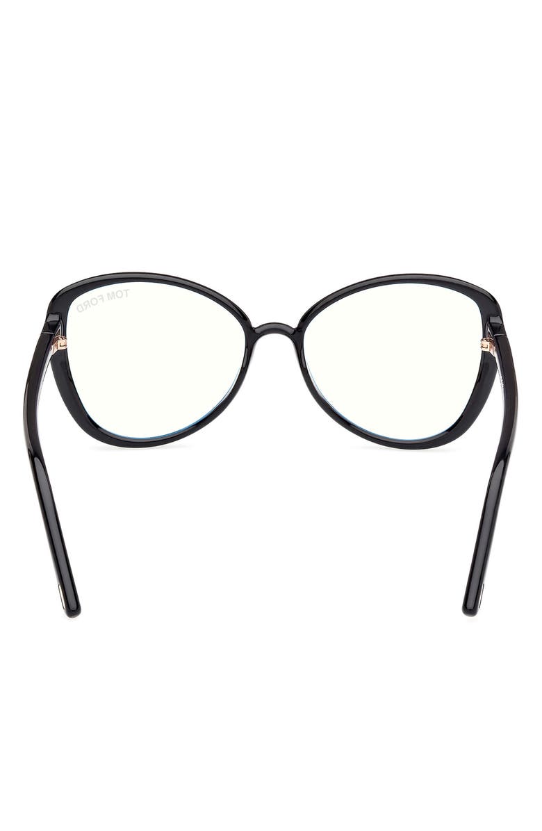 TOM FORD 55mm Butterfly Blue Light Blocking Optical Glasses, Alternate, color, 