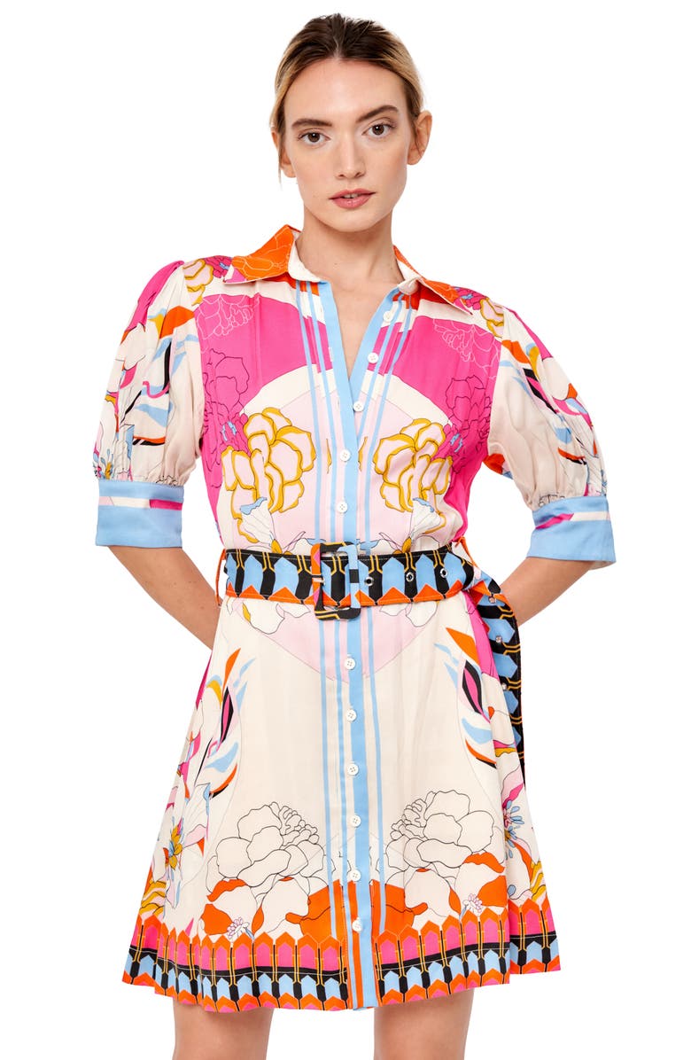 CIEBON Billy Eng Floral Mixed Print Shirtdress, Alternate, color,