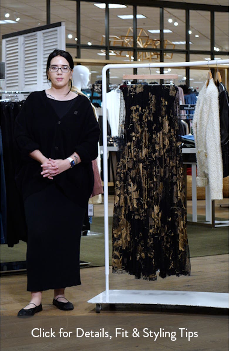 Delphanie Metallic Floral Strapless Pleated Gown, sales video thumbnail