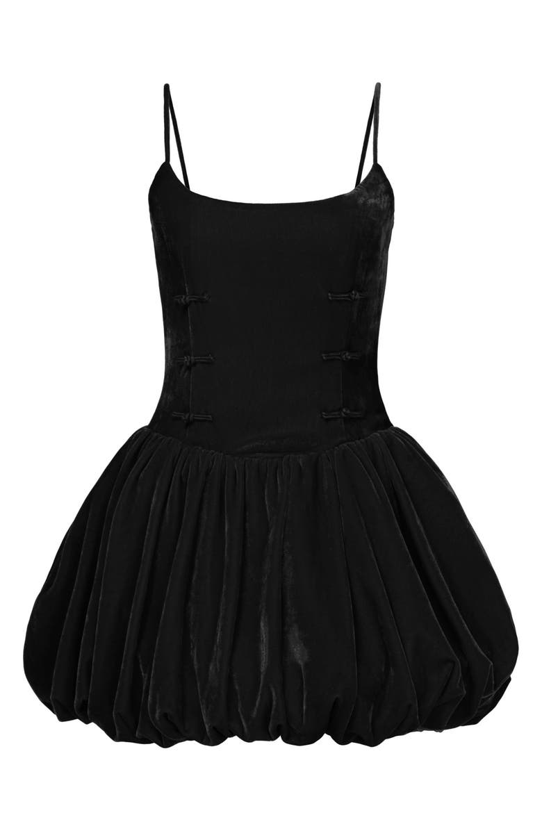 SAU LEE Miley Bubble Hem Velvet Minidress, Alternate, color, Black