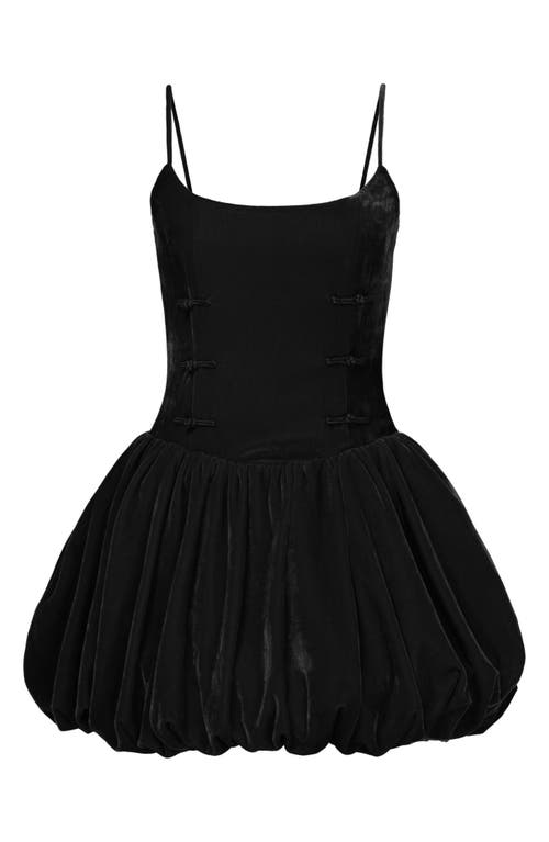 Sau Lee Miley Bubble Hem Velvet Minidress In Black