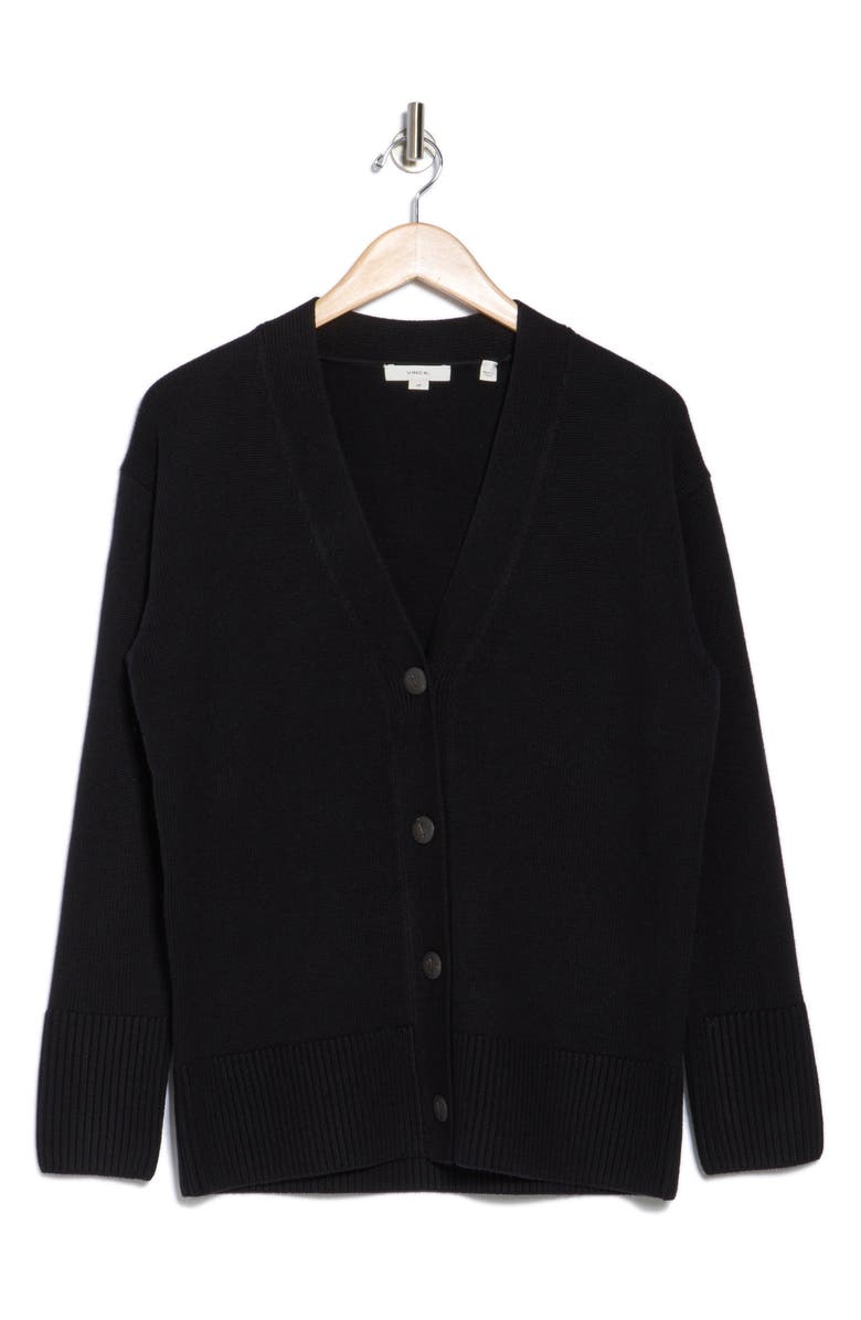 Vince Weekend Wool Blend Cardigan, Alternate, color, Black