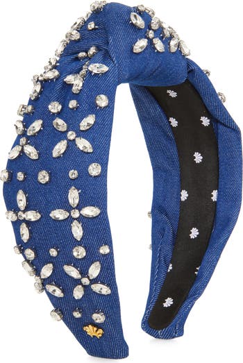 Lele Sadoughi Crystal Embellished Knot Denim Headband  display picture 1