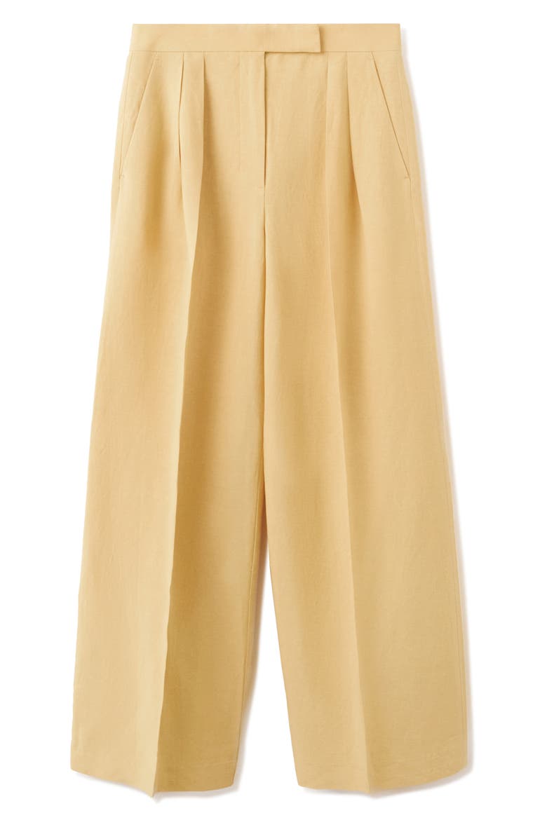 Pleated Wide Leg Pants, Alternate, color, MUSTARD