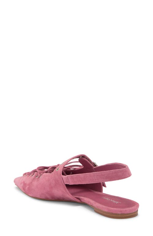 Jeffrey Campbell Geralt Pointed Toe Slingback Flat In Dusty Rose Suede