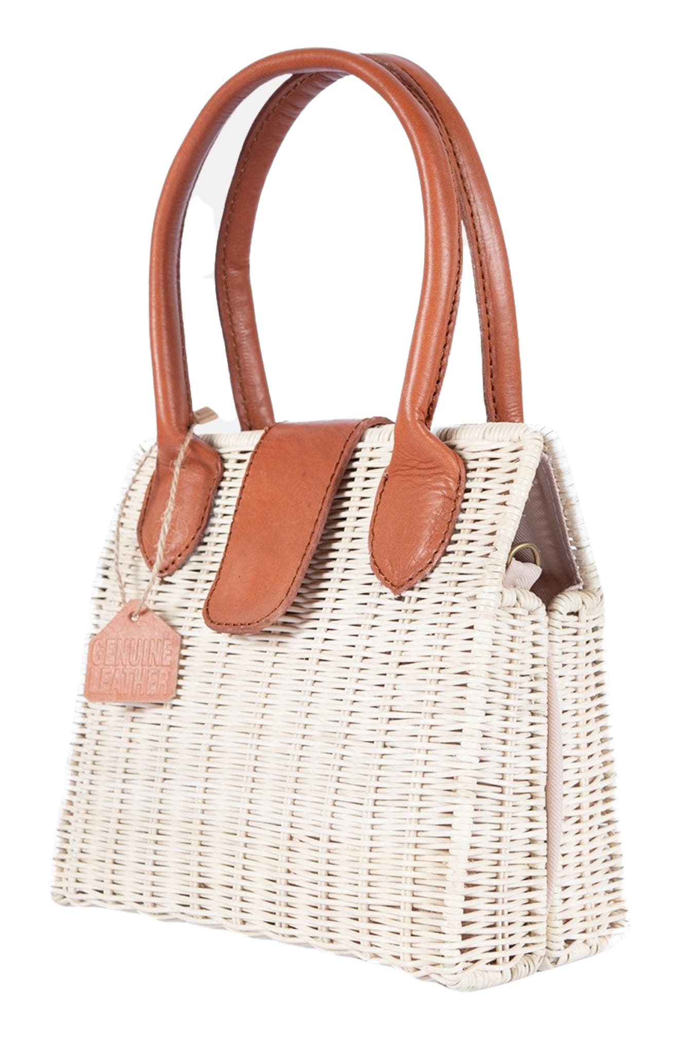 Jelavu Piper Handwoven Rattan Tote Bag, Alternate, color, Tan
