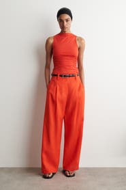 COS Buckle-detail Linen Balloon-leg Trousers