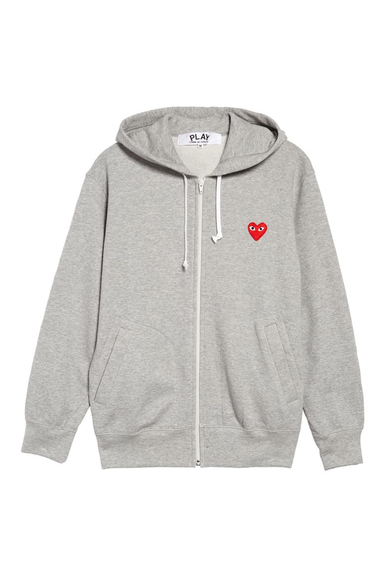 Zip Cotton Hoodie, Main, color, GREY