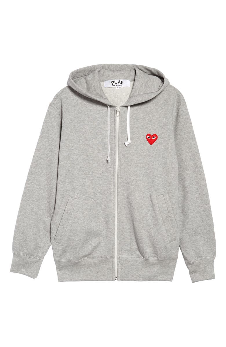 Comme des Garçons PLAY Zip Cotton Hoodie, Main, color, 