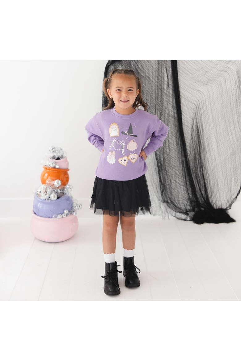 Spooky Girl Halloween Sweatshirt, Alternate, color, Lavender