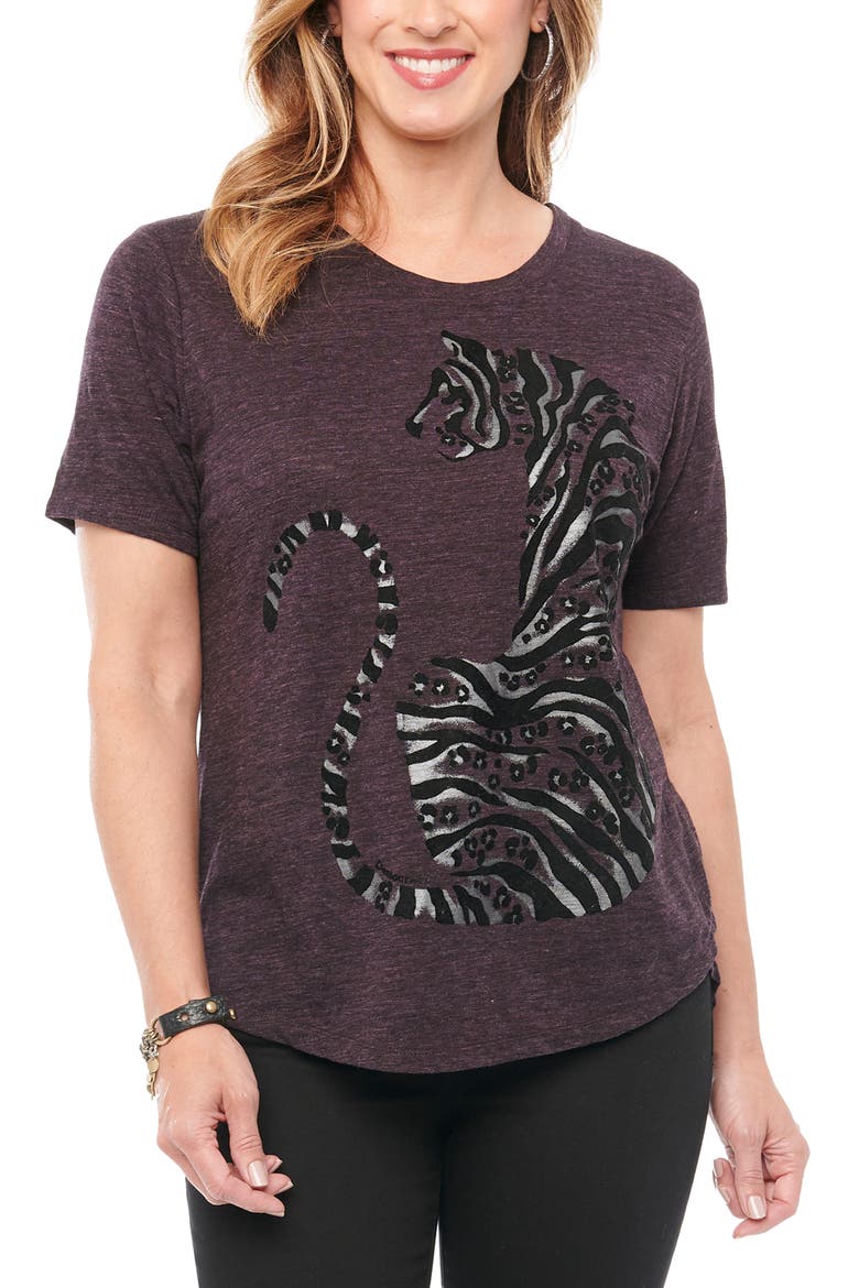 Wild Cat Graphic Tee (Nordstrom Exclusive), Main, color, HEATHER CONCORD GRAPE