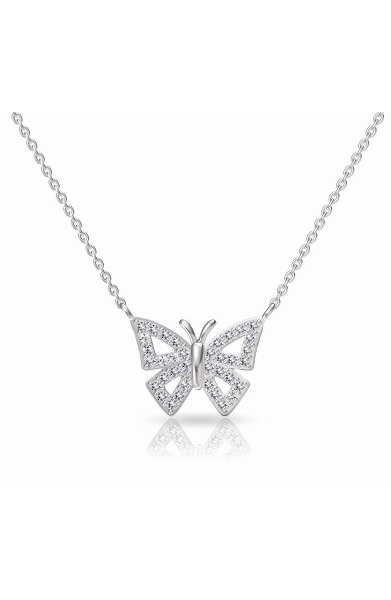 Donatello Gian Butterfly Necklace & Earrings Set, Alternate, color, Silver