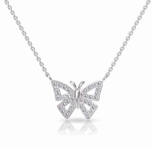 Donatello Gian Butterfly Necklace & Earrings Set In Silver