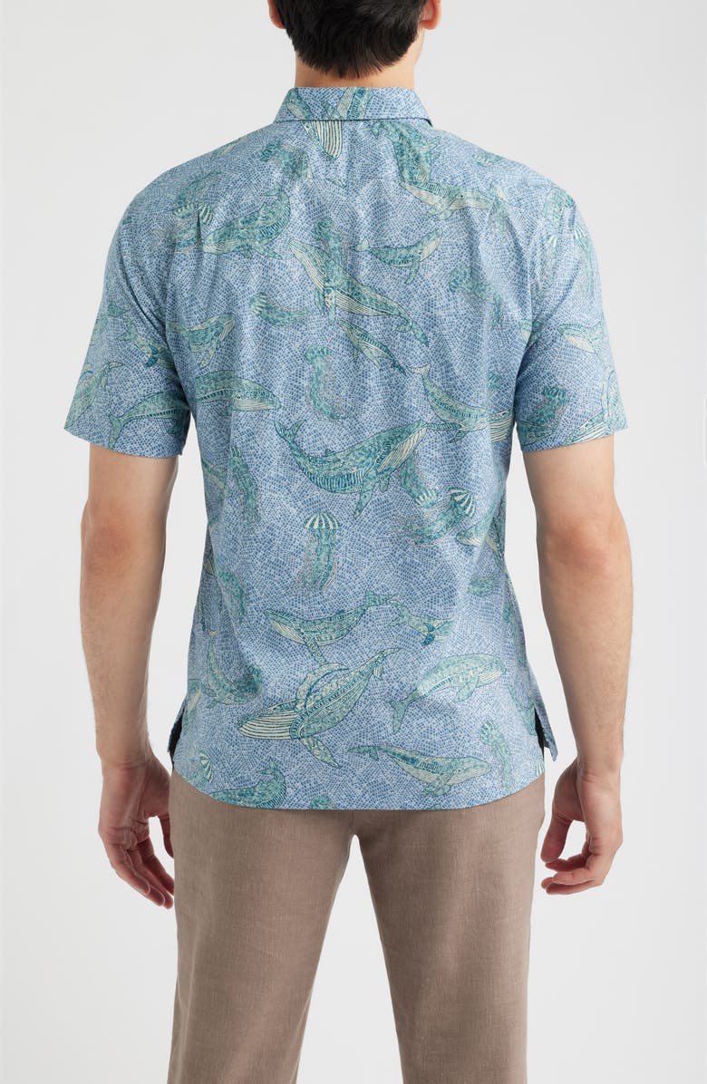 Tori Richard Marine Mosaic Button Down Shirt, Alternate, color, Seaspray