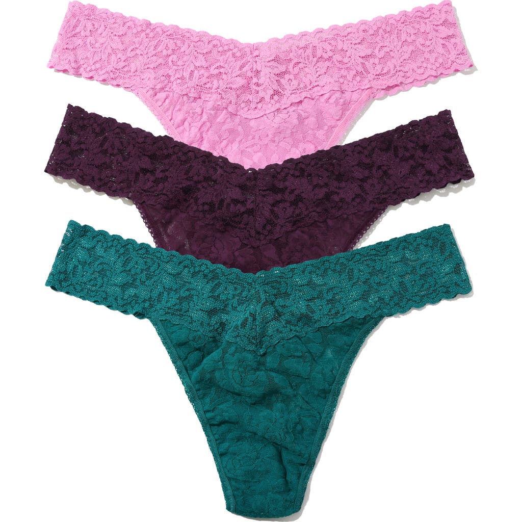 Hanky Panky Holiday Cracker Assorted 3-pack Original Rise Thongs In Multi
