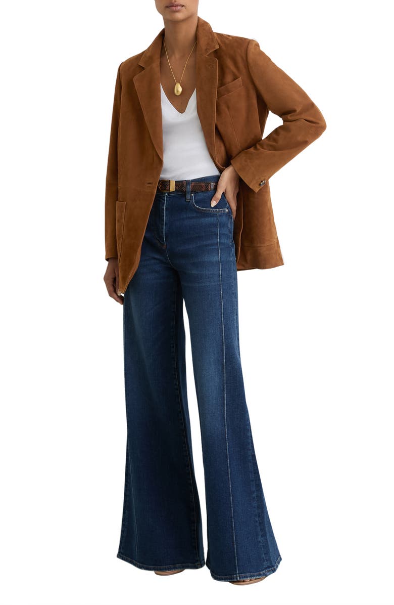 Reiss Cass Genuine Suede Blazer, Alternate, color, Tan Brown
