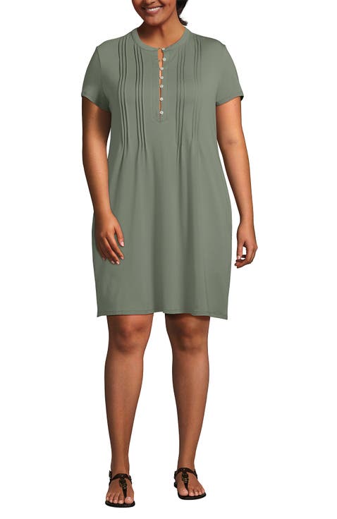 Cotton Modal Pintuck Short Sleeve Dress