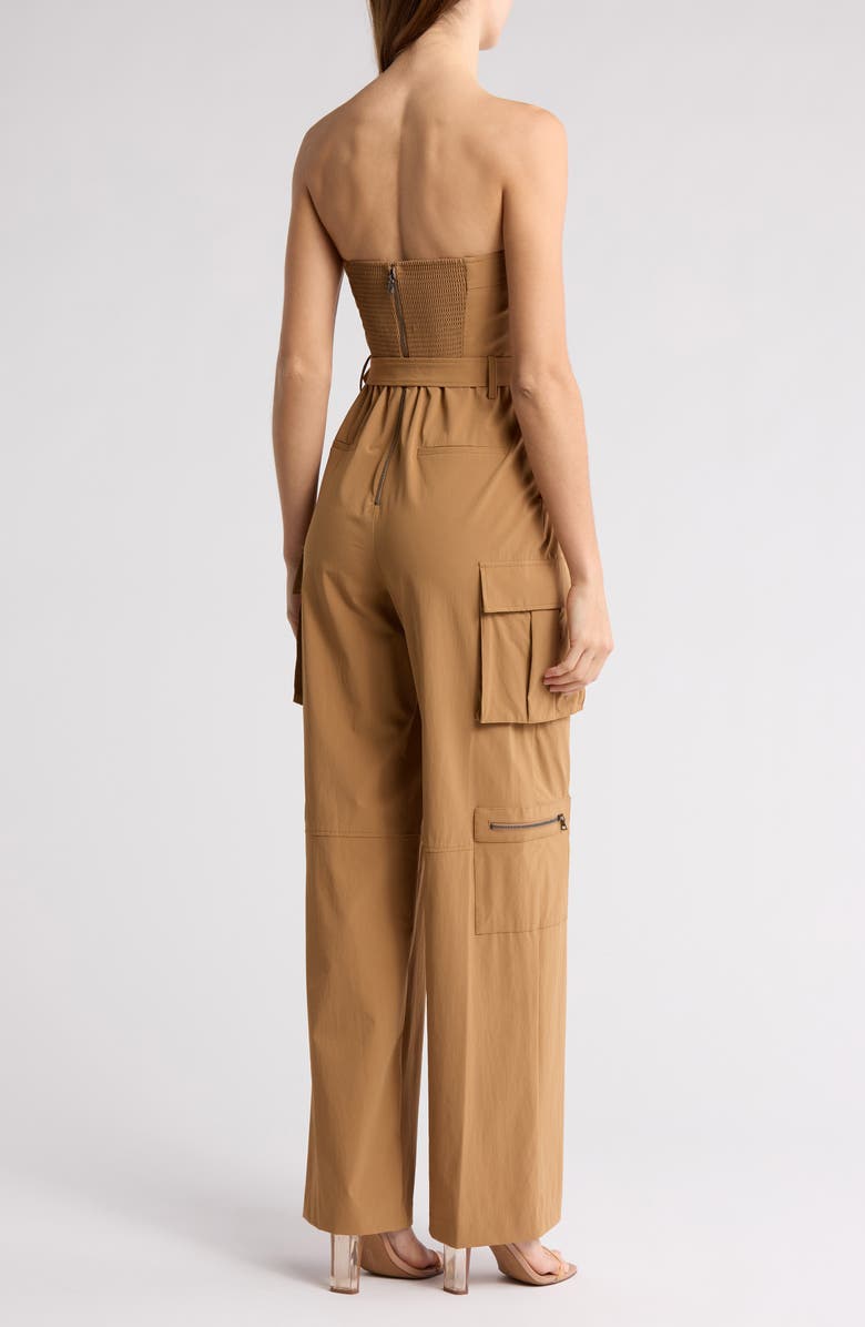 Alice + Olivia Sachiko Strapless Cargo Jumpsuit, Alternate, color,
