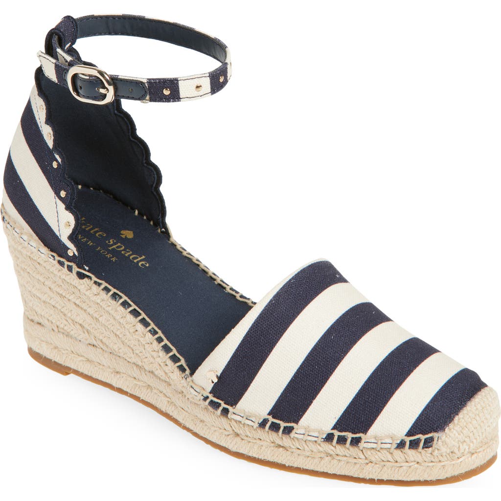 Kate Spade New York Polly Espadrille Wedge Sandal In Blazer Blue/parchment