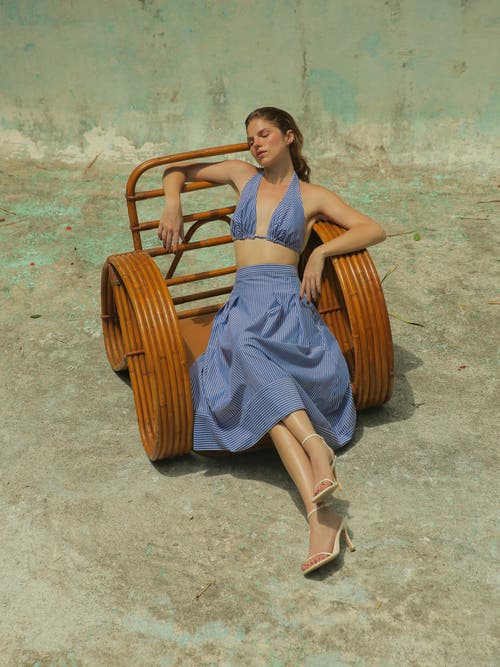 No Pise La Grama Vela Skirt In Blue