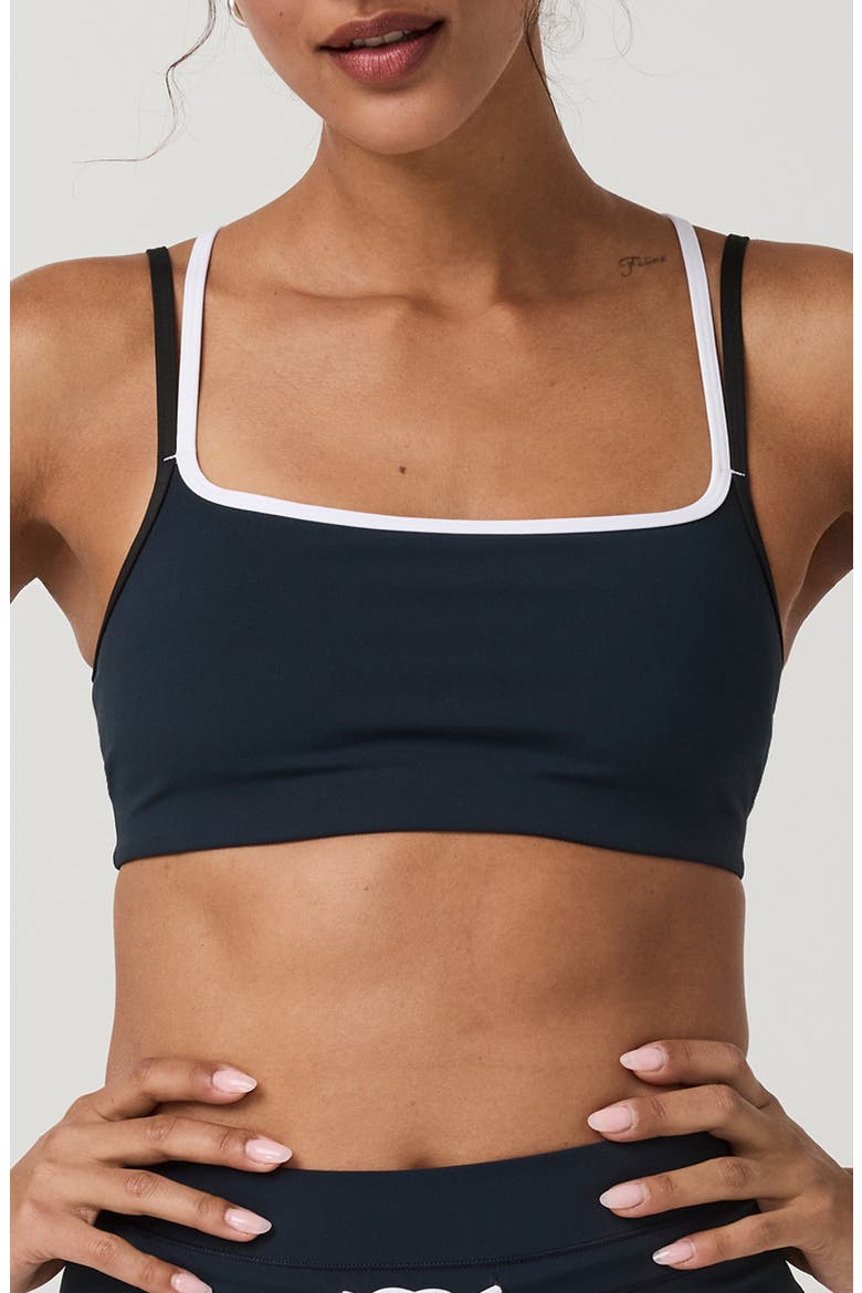 Daily Layered Square Neck Sports Bra, Main, color, INK