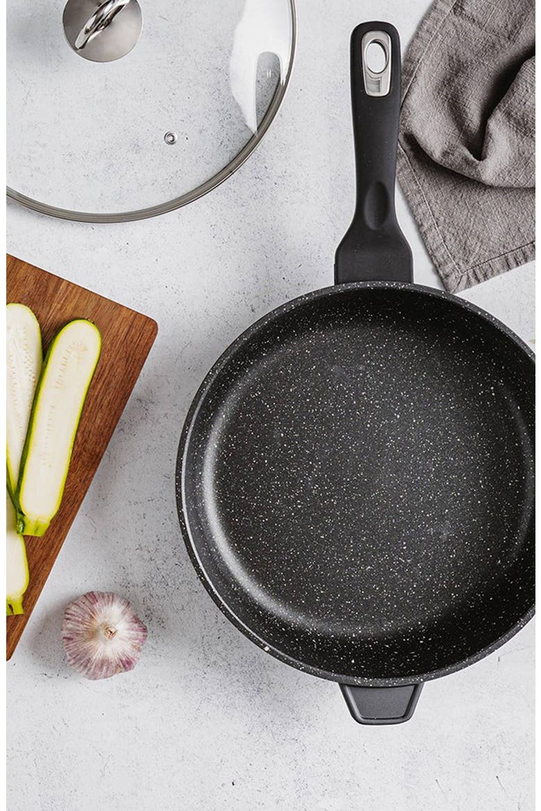 GRANITE Chef Pan with Lid 4.1qt, Alternate, color, BLACK