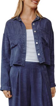Bella Dahl Inverted Pleat Crop Button-Up Shirt