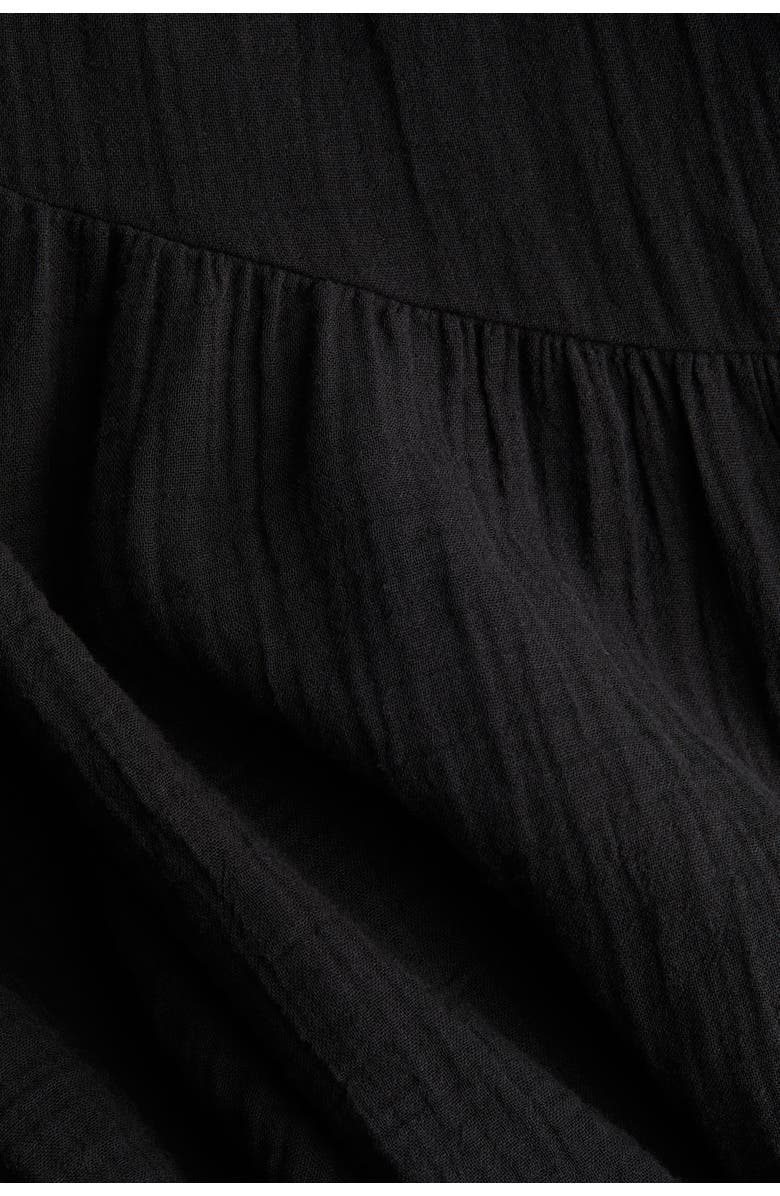 H&M Muslin Wrap Dress, Alternate, color, Black