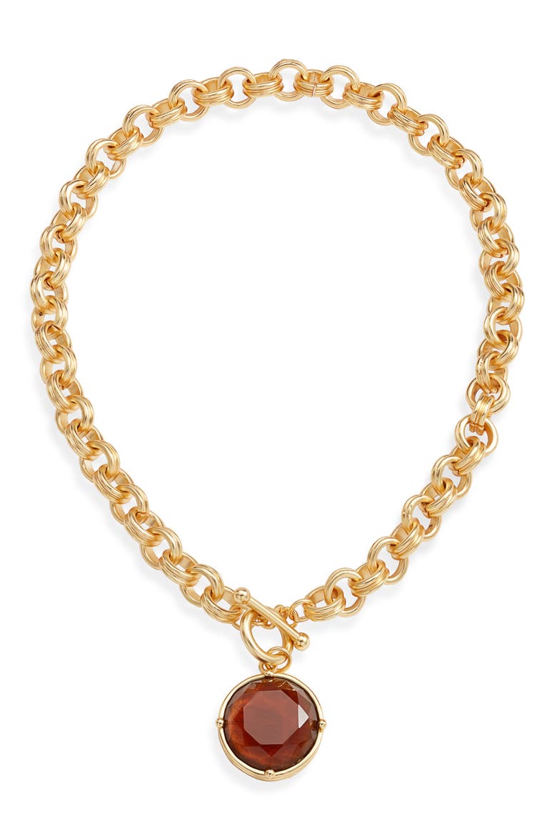 Mocha Pendant Necklace, Main, color, GOLD