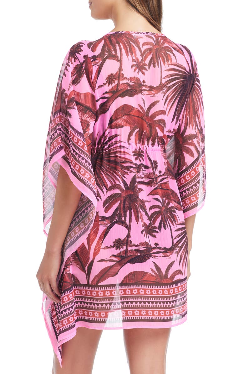 BLEU by Rod Beattie Plunge Semisheer Cover-Up Caftan, Alternate, color, Sugar Beach